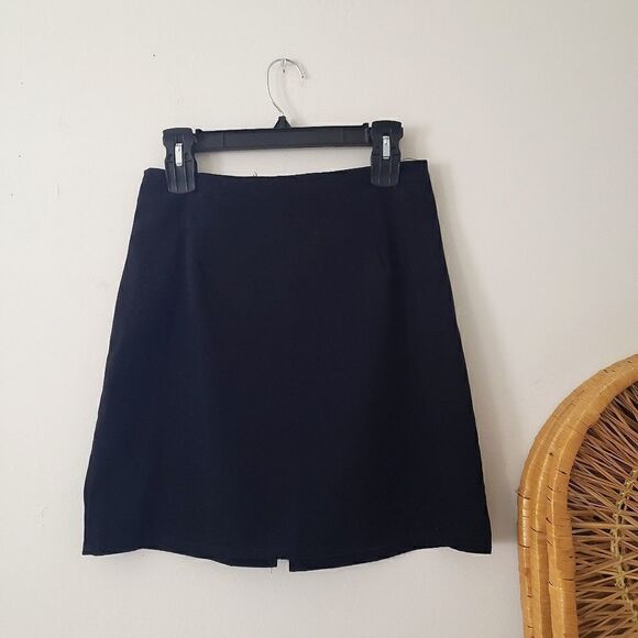 Vintage Black Pencil Mini Skirt Brushed 12 - Picture 1 of 5